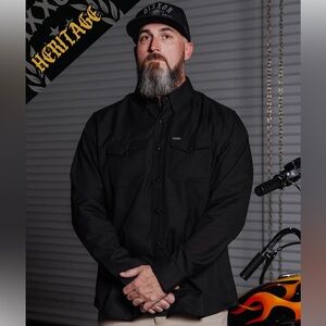 NWT Dixxon Black Heritage Outlaw Flannel Shirt, medium